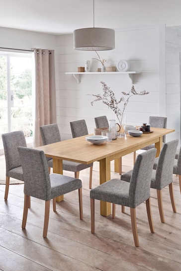 Natural Malvern Oak Effect 6 to 10 Seater Extending Dining Table