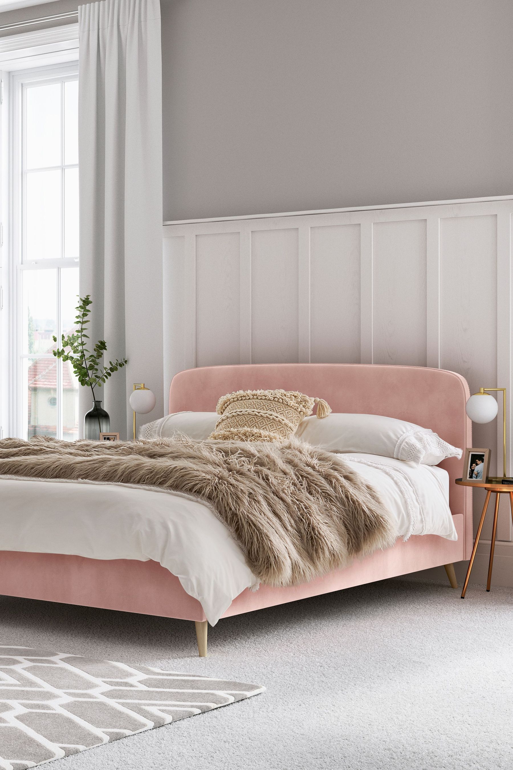 Next velvet store bed frame