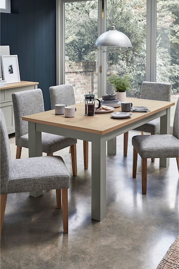 Dove Grey Malvern Oak Effect 6 to 10 Seater Extending Dining Table