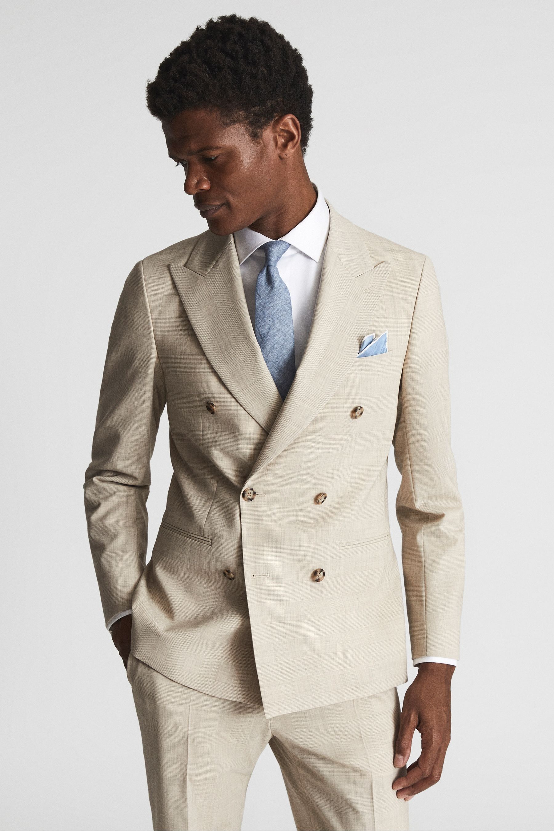 Prince of wales sale check suit double breasted