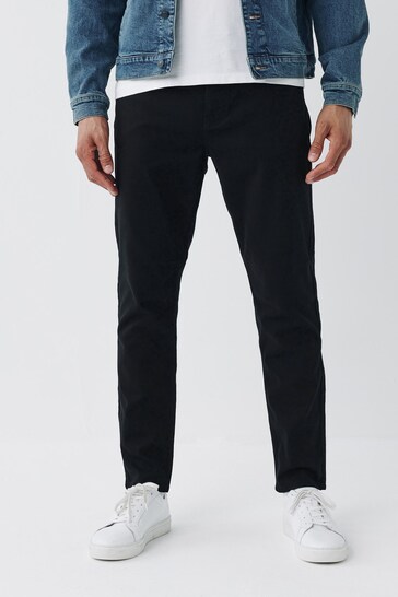 Black Slim Soft Touch 5 Pocket Jean Style Trousers