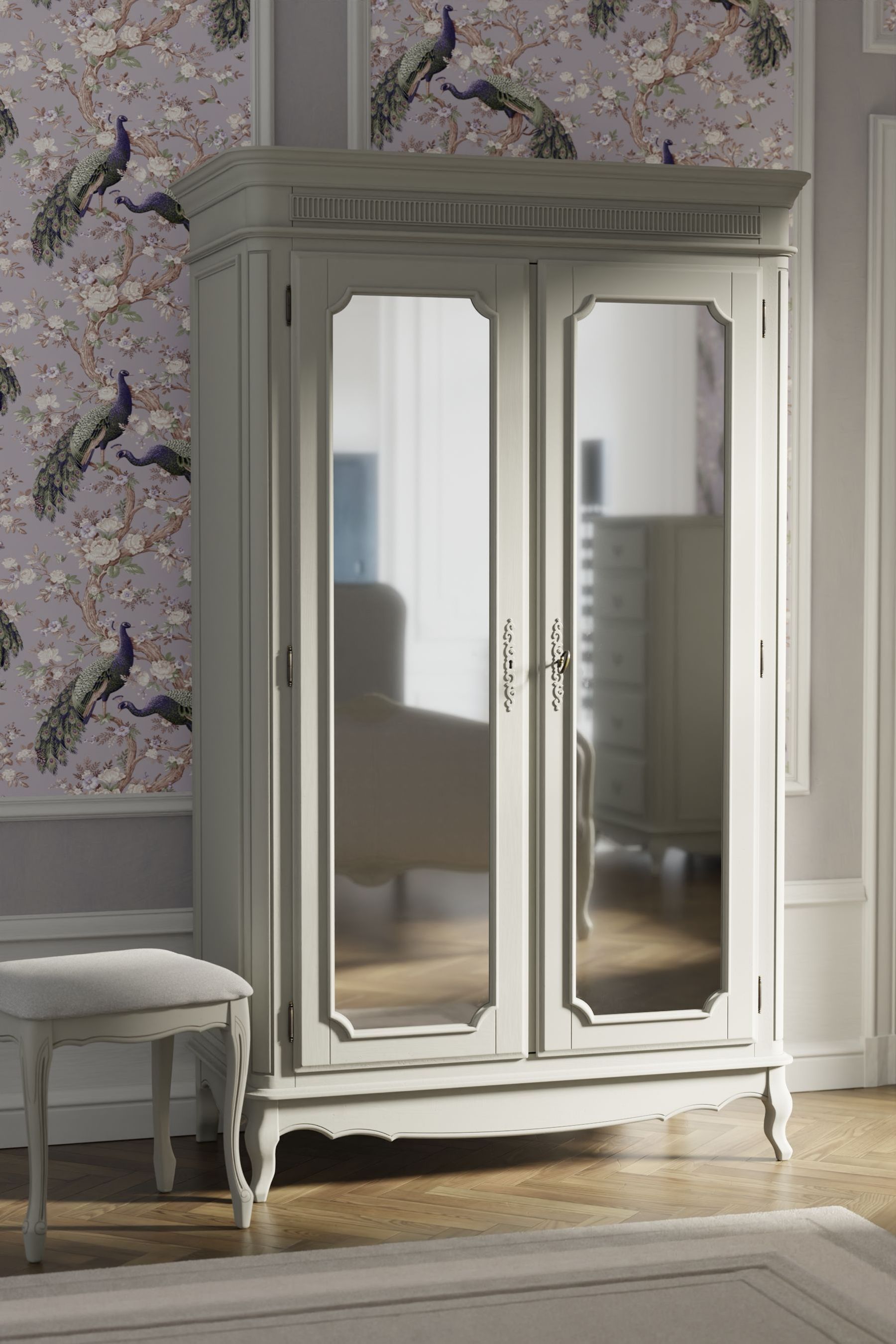 Buy Laura Ashley Dove Grey Provencale 2 Door Mirrored Wardrobe