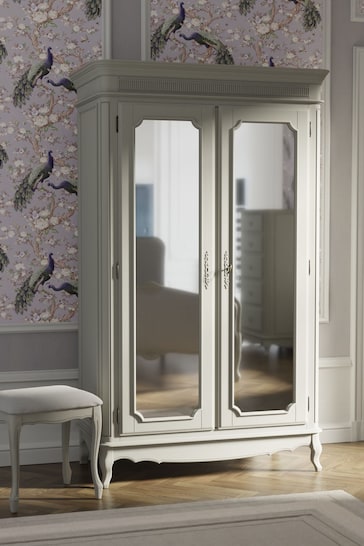 Laura Ashley Dove Grey Provencale 2 Door Mirrored Wardrobe