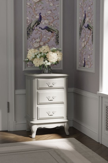 Laura Ashley Dove Grey Provencale 3 Drawer Bedside Chest