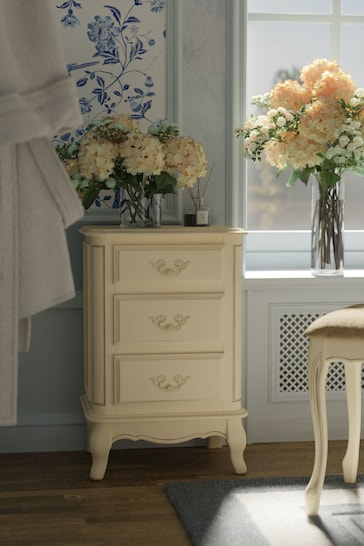Laura Ashley Ivory Provencale 3 Drawer Bedside Chest