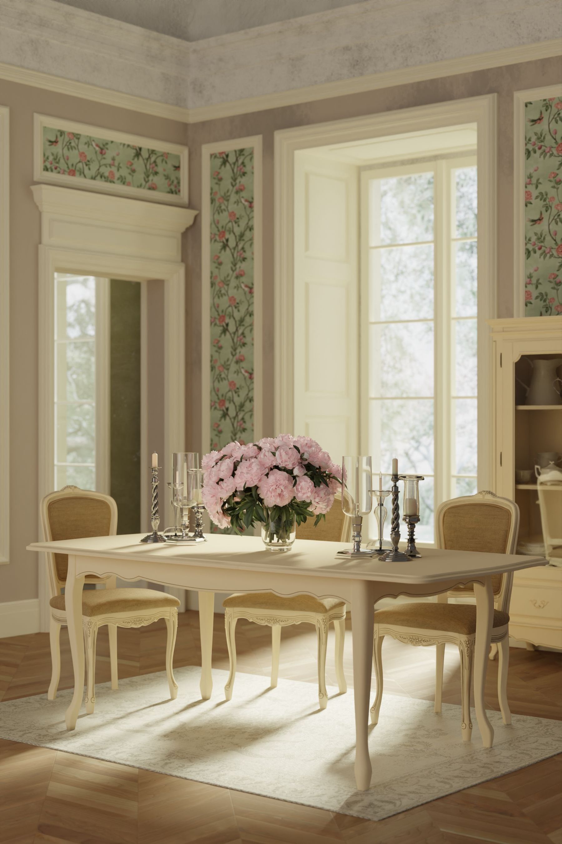 Laura Ashley Ivory Provencale Extending Dining Table