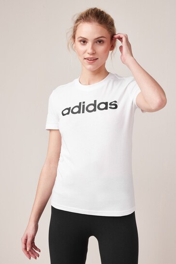 adidas White Sportswear Essentials Slim Logo T-Shirt