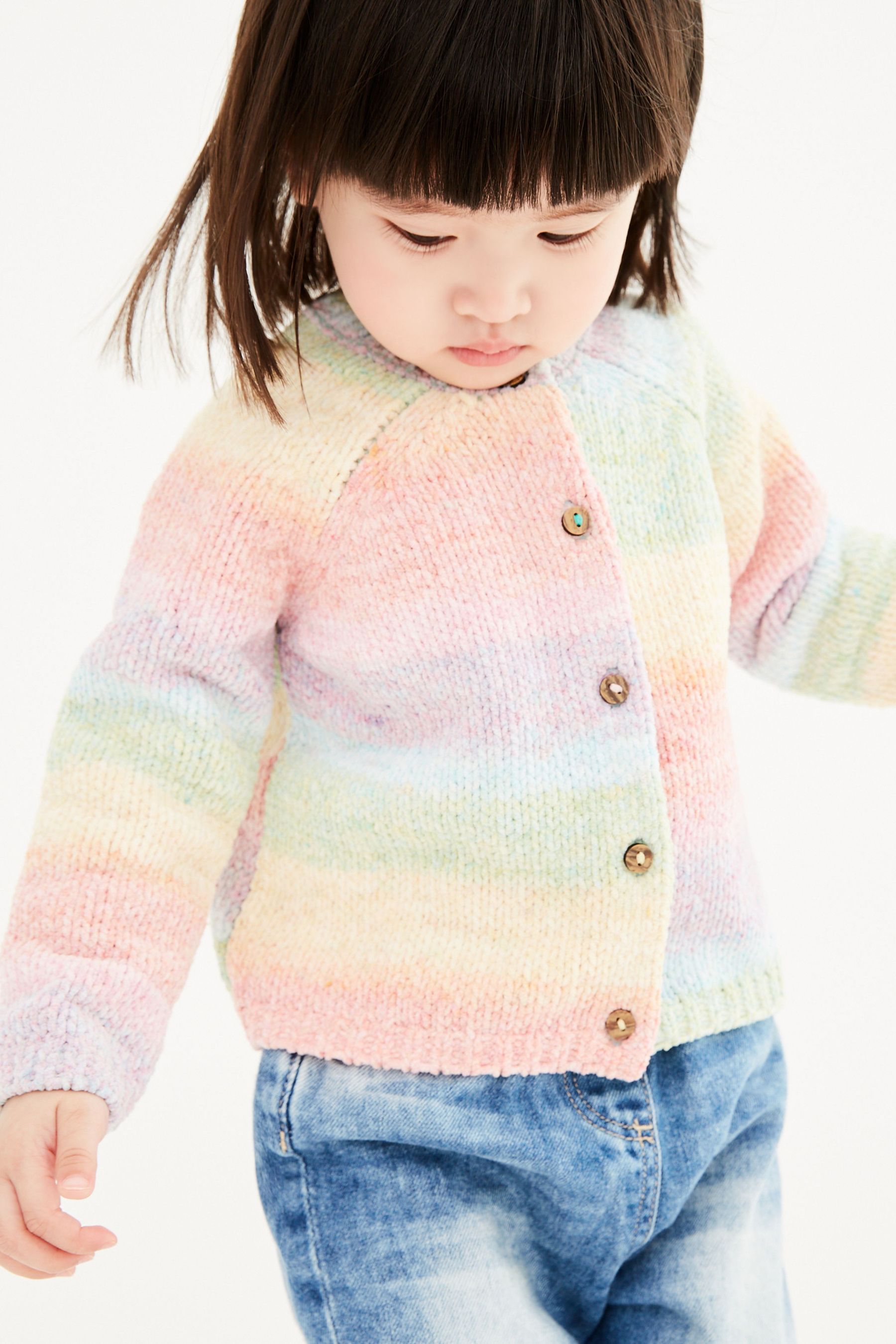 Rainbow Super Soft Chenille Cardigan 3mths 7yrs