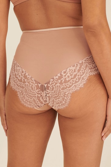 Buy Black/Nude High Rise Tummy Control Lace Knickers 2 Pack from