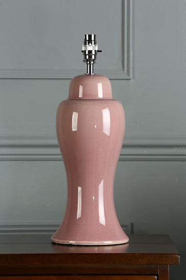 Laura Ashley Dark Blush Pink Regina Crackle Grazed Ceramic Table Lamp Base