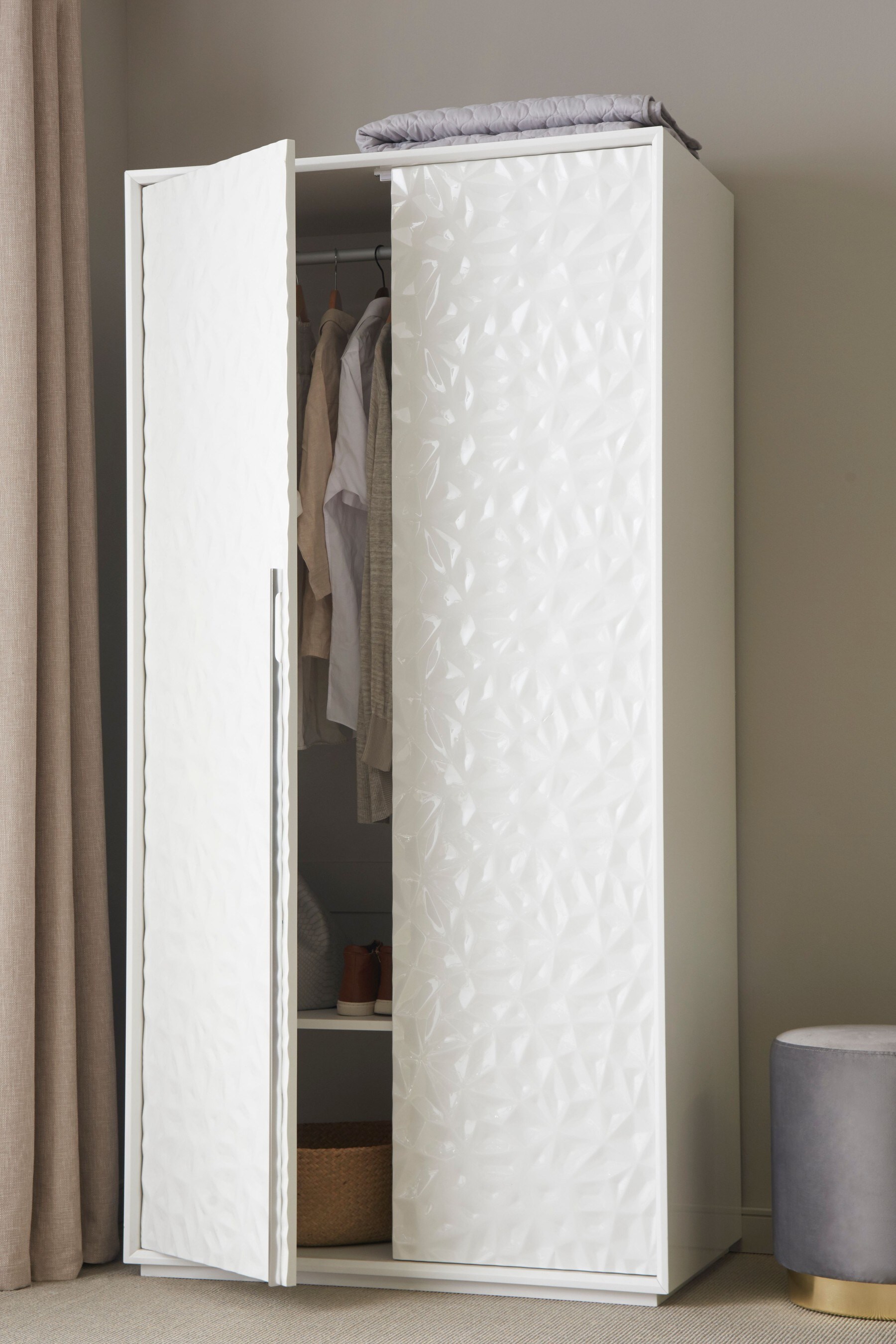 Buy Mode White Textured Double Wardrobe from the Next UK online shop