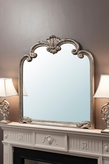 Gallery Home Silver Palazzo Mantel Mirror