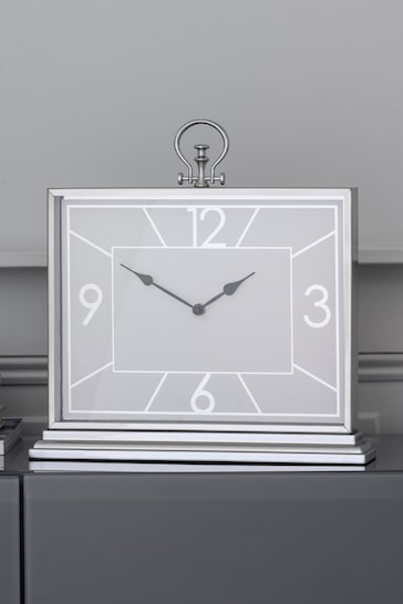 Silver Chrome Mantel Clock