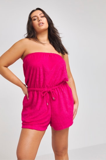 Simply Be Pink Towelling Playsuit