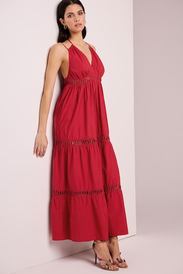 Red Summer Tiered Dress