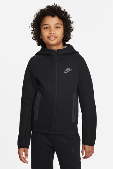 Nike Black Tech Fleece Zip Through Hoodie