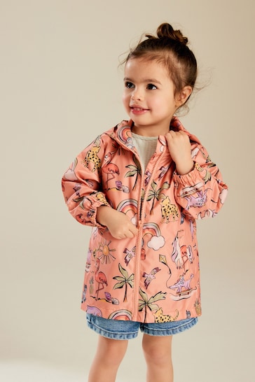 Peach Pink Shower Resistant Printed Cagoule (3mths-7yrs)