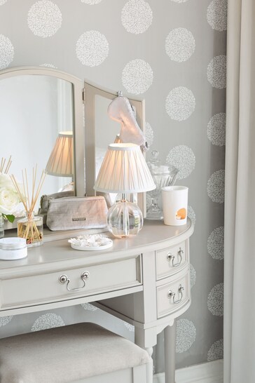 Laura Ashley Dove Grey Clifton Dressing Table and Stool Set
