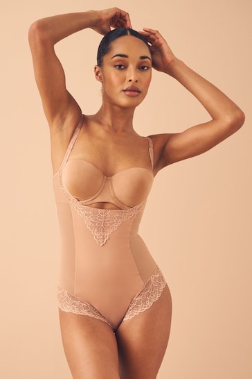 Tan Brown Firm Tummy Control Wear Your Own Bra Shaping Body
