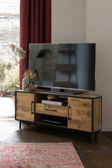 Natural Jefferson Pine Up to 46 inch Corner TV Stand