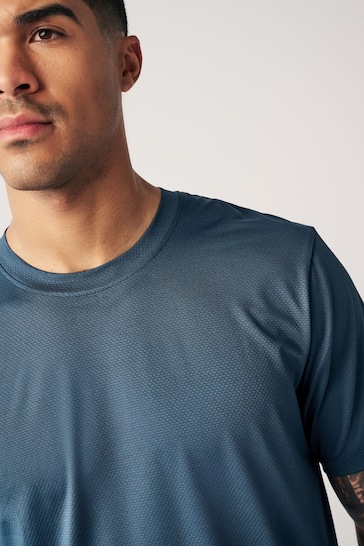 Blue/Navy Active Gym and Training Textured T-Shirt