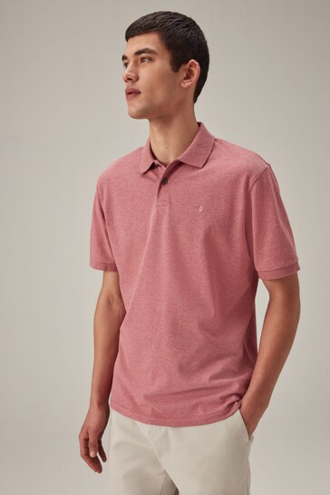 Pink Marl Pique Polo Shirt