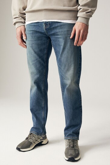 Blue Mid Vintage Straight Motion Flex Jeans