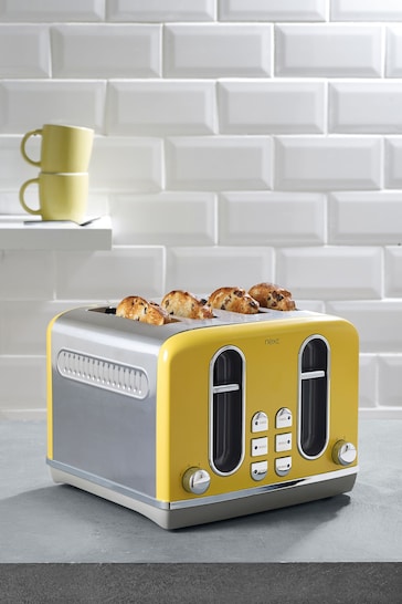 Yellow Electric 4 Slot Toaster