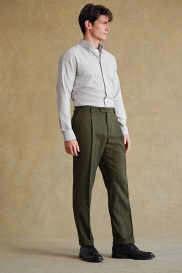 Barbour® Green Donegal Suit Trousers