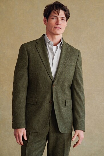 Barbour® Green Donegal Suit Jacket
