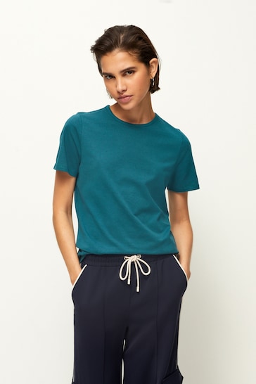 Teal Blue The Everyday Crew Neck Cotton Rich Short Sleeve T-Shirt