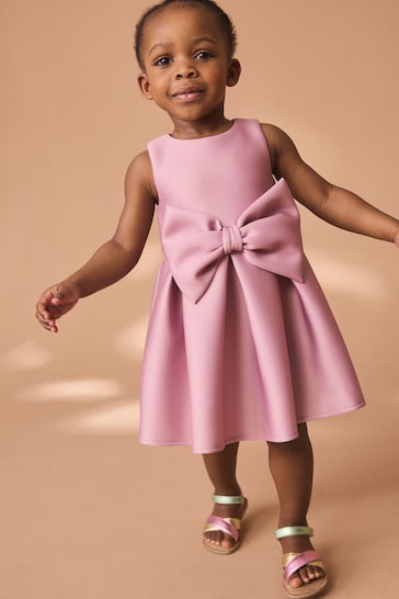 Bright Pink Bow Party Dress (3mths-7yrs)