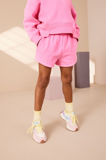 Fluro Pink Runner splatter Shorts (3-16yrs)