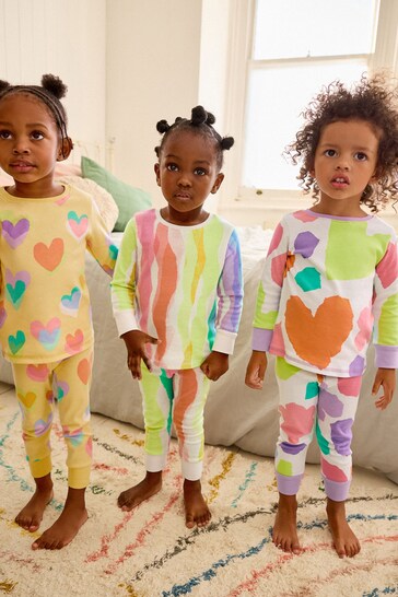 Rainbow 3 Pack Printed Long Sleeve Pyjamas (9mths-10yrs)