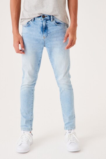 Blue Bleach Skinny Fit Cotton Rich Stretch Jeans (3-17yrs)