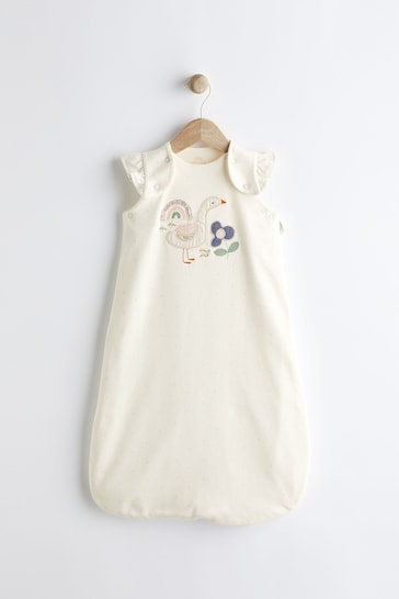 White Duck Applique Baby 100% Cotton 1 Tog Sleep Bag