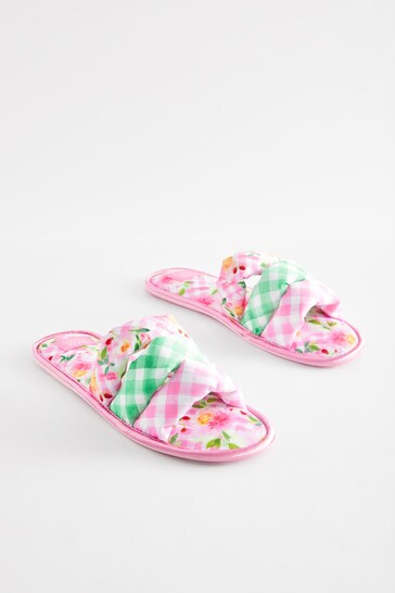 Bath & Body Works Pink Strappy Open Slippers
