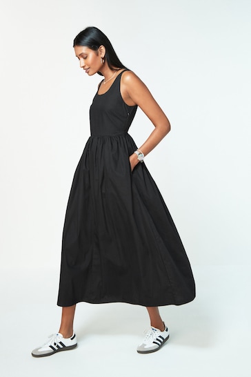 Black Summer Poplin Dress