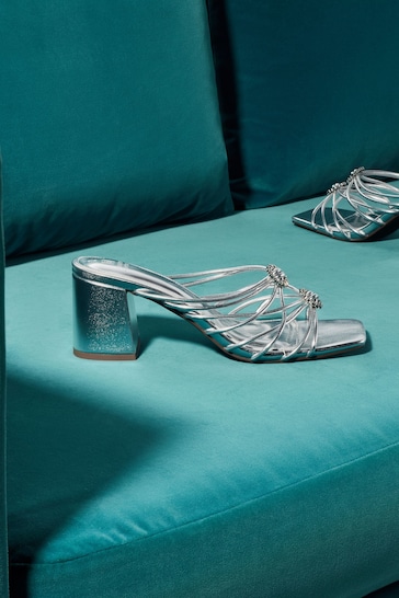 Silver Forever Comfort Jewel Knot Mules