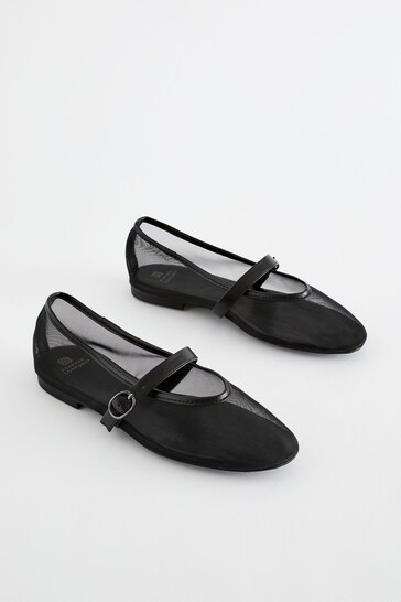 Black Forever Comfort® Mesh Mary Jane Shoes
