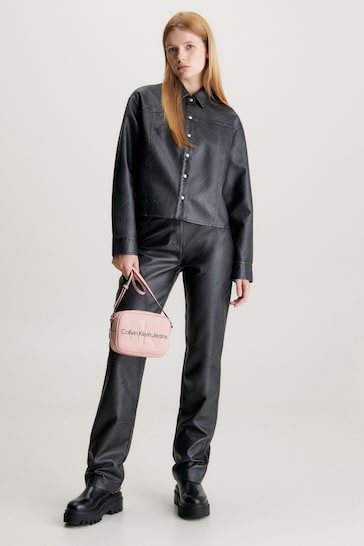 Calvin Klein Pink Slogan Cross-Body Bag