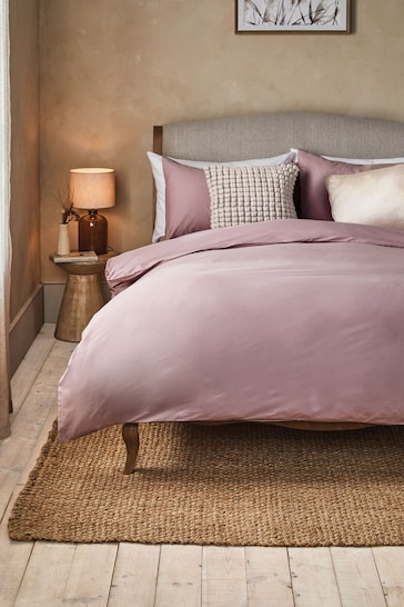 Lilac Purple Collection Luxe 200 Thread Count 100% Egyptian Cotton Percale Duvet Cover And Pillowcase Set