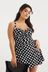 Simply Be Spot Black Magisculpt Underwired Twist Front Swimdress