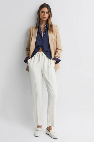 Buy Reiss Cream Hailey Tapered Pull On Trousers from the Next UK online ...
