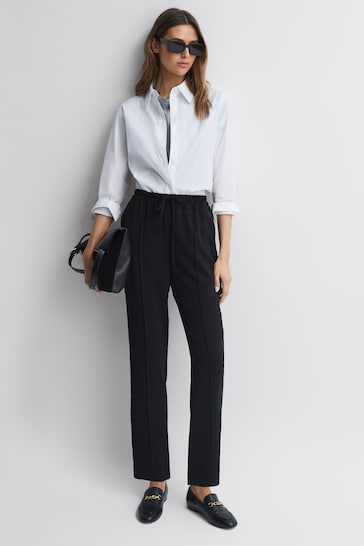 Buy Reiss Black Hailey Tapered Pull On Trousers from the Next UK online ...