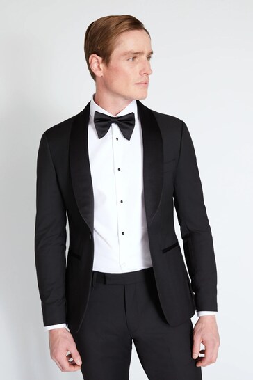 Buy MOSS Slim Fit Black Tuxedo Suit: Jacket from the Next UK online shop