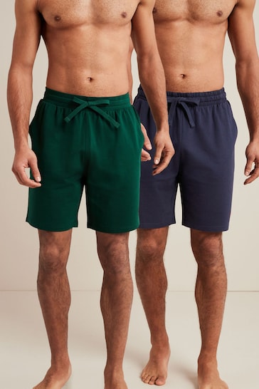 Green/Navy Blue Lightweight Sleeved Shorts 2 Pack