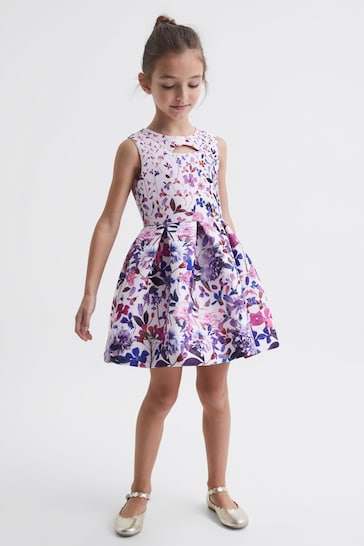 Buy Reiss Lilac Heidi Senior Printed Cut-Out Dress from the Next UK ...