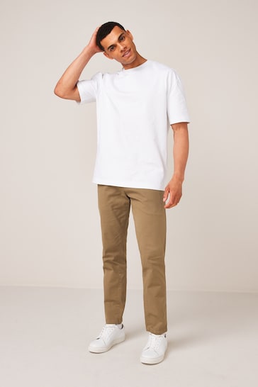 Light Tan Slim Fit Stretch Chinos Trousers