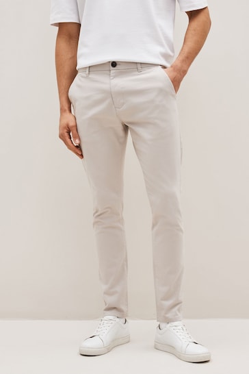 Light Stone Stretch Skinny Fit Chino Trousers